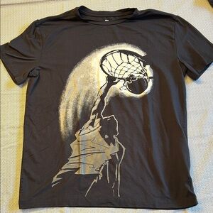 Black Tee w/Gray Basketball Graphic Kids Tee